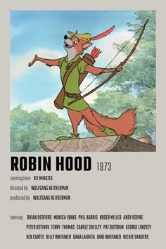 the title for robin hood, featuring an image of a fox holding a bow and arrow