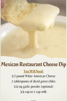 the mexican restaurant cheese dip is ready to be eaten