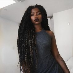 Loc Goals, Adorable Hairstyles, Cabello Afro Natural, Crochet Hairstyles, Dark Goddess, Marley Twists, Pinterest Hair, Dark Skin Women, American Woman