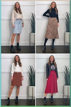 Pairing boots with skirts can be tricky. Here are 4 looks for you to copy and style tips to make boots and skirt outfits work.