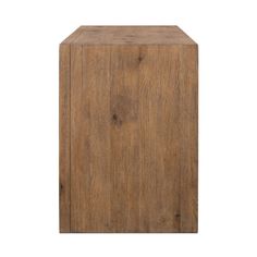 a wooden box sitting on top of a white background