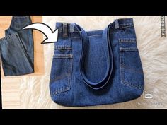 an image of a purse made out of jeans