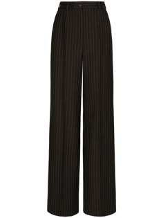 Find DOLCE & GABBANA Pinstripe-print High-waist Wide-leg Trousers on Editorialist. black virgin wool pinstripe print high waist wide leg concealed fly and button fastening belt loops two side slash pockets long length Pinstripe Pants Women, Black Pinstripe Pants, Elegant Pant, Black Wide Leg Trousers, Pinstripe Pants, Victorian Clothing, Dress Slacks, Dolce E Gabbana, Black Trousers