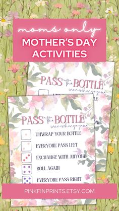 mother's day activities for kids with flowers on the background and text overlay