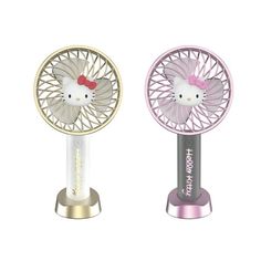 two different types of small fan with hello kitty on them