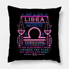 Libra Zodiac Sign -- Choose from our vast selection of throw pillows to match with your desired size to make the perfect custom pillow. Pick your favorite: Movies, TV Shows, Art, and so much more! Available in extra small, small, medium, large. For beds, couches/sofas, love seats, and chairs. Perfect for decoration. Libra Pillow, Zodiac Sign Libra, Libra Zodiac, Custom Pillows, Zodiac Signs, Throw Pillows, How To Plan, Pillows