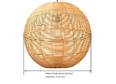 Light natural rattan pendant from the allen + roth collection offers an on-trend earthy appeal. Adjustable cord allows the light can be adjusted to your desirable length. One 60-watt medium base G40 bulb required(sold separately). Fixture dimensions: 23.5-in H x 23.75-in W x 23.75-in D. All mounting hardware and instructions are included for an easy installation. Workable for dimming circuits when using appropriate light bulb with dimmable function, so you can create your desired ambiance. SGS c Rattan Shades, Rattan Pendant, Hanging Pendant Light, Allen Roth, Hanging Pendant, Hanging Pendant Lights, Hanging Pendants, Paper Lamp, Light Bulb