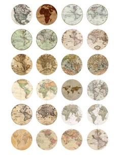 an assortment of old world maps