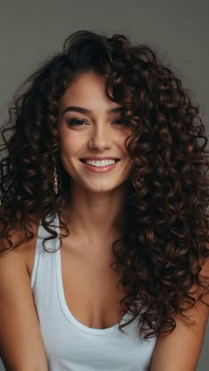 #CurlyHair #HairStyle #CurlyHairStyle #WomenHairStyle #WomenCurlyHair #WomenCurlyHairStyle Long Hairstyles Curly, Curly Hair Layered, Pretty Curly Hairstyles, Pretty Curly Hair, Biracial Woman, Curly Indian Hair, Brunette Curly Hair, Collarbone Length Hair