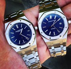 Audemars Piguet Royal Oak 15202 & 15300 Blue Dial Gentleman Watch, Gerald Genta, Luxurious Lifestyle, Dream Watches, Luxury Timepieces, Stylish Watches