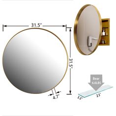 an image of a bathroom mirror with the measurements