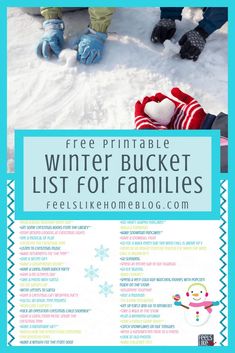 the free printable winter bucket list for families