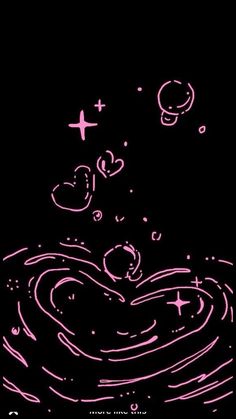 an image of a heart floating in the air with stars and hearts on it's side