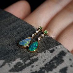 Black Opal Diamond Drop Earrings | australian black opal jewelry Gold Opal Engagement Ring, Black Opal Engagement Ring, Black Opal Jewelry, Opal Promise Ring, Australian Opal Jewelry, Promise Bracelet, Unique Opal, Australian Black Opal, Opal Birthstone