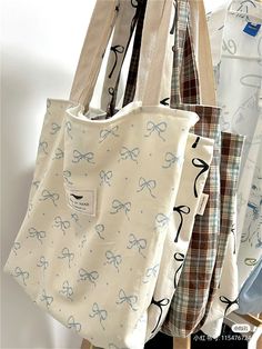 Tote Bag Diy Pattern, Anime Tote Bag, Cute School Bags, Cute Luggage, Sac Diy, Cute Sewing Projects