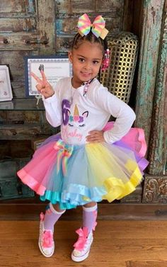 This a beautiful Unicorn Themed Tutu Set. If there are any small details you would like added or removed, please contact me prior to ordering. Please choose you selection in the drop down. I have a few sizes in stock of long sleeves. Please message me and I can confirm. 0/3 - 12/18 come with a headband and all other sizes come with a bow. If you would like something different please leave me a note when checking out. When checking out please leave the Name and Age for the shirt. If you have any Girls Tutu Skirt Outfits, Unicorn Birthday Outfit Girl, Toddler Birthday Outfits, Unicorn 5th Birthday Party, Tutu Birthday Outfit, Toddler Birthday Outfit, Unicorn Skirt, Unicorn Birthday Shirt, Birthday Ribbon