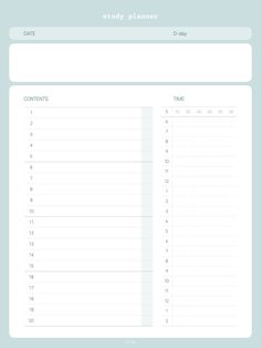 the daily planner is shown in light blue and white, with lines on each side