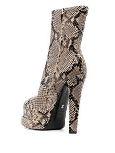 Crocodile Shoes, Platform Ankle Boots, Roberto Cavalli, Snake Skin, Ankle Length, Side Zip, Me Too Shoes, Calf Leather, High Heel