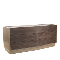 the sideboard is made out of wood and has two drawers on each side, one with