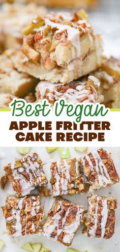 the best vegan apple fritter cake recipe is made with fresh fruit and nuts