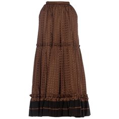 Long Pleated Brown Skirt, Brown Gathered Long Skirt, Brown Haute Couture, Bohemian Brown Pleated Maxi Skirt, Luxury Long Brown Skirt, Vintage Brown Flowy Skirt, Peasant Skirt, Jeanne Lanvin, Vintage Rock