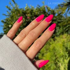 50+ Pretty in Pink Barbie pink nail Ideas - Life with Mar Barbie Pink Nails, Neon Pink Nails, Spring Break Nails, Spring Acrylic Nails, Hot Pink Nails, Broken Nails, Summery Nails, Her Nails, Bright Nails