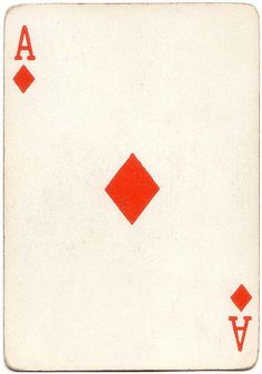 a red and white playing card with four diamonds