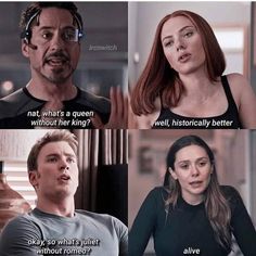 the avengers movie has two different faces and one is telling them what they are doing