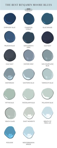 the different shades of blue and white paint