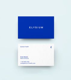 two business cards on top of each other with the word elyum printed on them