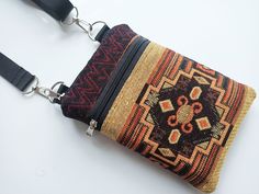 Boho crossbody cell phone purse, iPhone 13 pro case, Bohemian Fabric iPhone 12 case, Cellphone Bag with strap, Passport ,Smartphone pouch. Crossbody Cell Phone Purse, Birthday Gift Girlfriend, Cellphone Bag, Christmas Presents For Her, Boho Travel, Bohemian Fabric, Chic Crossbody Bag