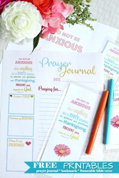 the free printables for an amazing journal