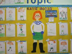 a bulletin board with paper cutouts and children's drawings on it that says, topic