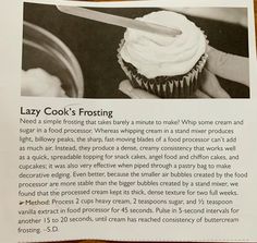 a recipe for lazy cook's frosting