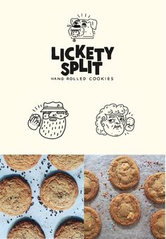 the logo for lucky split has been changed to look like an old - fashioned cookie