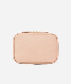 a pink leather case on a white background