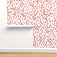 the wall paper is designed to look like coral coral