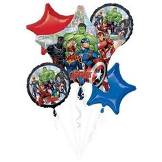 the avengers balloon bouquet is shown with balloons