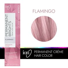 Permanent Brights Creme Hair Color Flamingo Ion Permanent Brights Creme Hair Color Flamingo | Pink | 58.2000 GRAM | Sally Beauty Ion Hair Colors, Rose Gold Hair Dye, Hair Color Swatches, Ion Color Brilliance, Color Science, High Fashion Hair, Light Pink Hair, Wella Color Charm, Pink Hair Dye