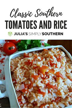 the cover of classic southern tomatoes and rice