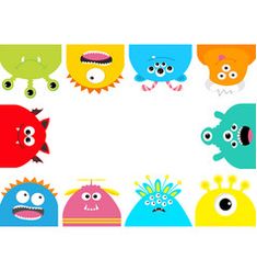 a group of different colored cartoon monsters