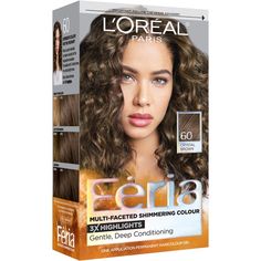 Feria by L'Oreal Paris gives you cutting-edge, multi-faceted, shimmering color that never wrecks or ravages. L'Oreal Paris Feria Shimmering Permanent Hair Color, 60 Crystal Brown (Light Brown), 1 kit; Feria by L'Oréal Paris gives you cutting-edge, multi-faceted, shimmering color for vibrant, healthy-looking hair Feria's Bonding Care Complex Conditioner helps repair hair's strength; Helps protect fragile hair bonds Delivers trendy, edgy, shimmering, fashionable and multi-tonal hair colors Vegan f Blue Black Hair Color, Edgy Hair Color, Blue Black Hair, Black Hair Color, Hair Color Light Brown, Hair Color Shampoo, Color Shampoo, Edgy Hair, Color Spectrum