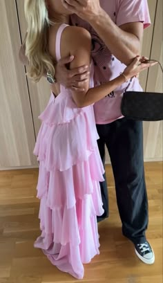 Prom Dress Pink, Tiered Prom Dress, Prom Dresses Long Pink, Backless Evening Dress, Prom Girl Dresses, Chique Outfits, Long Prom Gowns, Looks Party