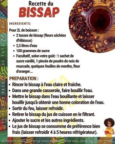 the recipe for bissap is shown in french