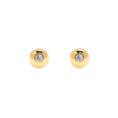 These chic, modern studs will truly go with everything. Stone size: 3 mm Earring diameter: 7 mm Backing: friction back All of our jewelry is made to order. Please allow 8-10 weeks for delivery. Dream Engagement, Dream Engagement Rings, Prong Setting, Fine Jewelry, Finding Yourself, Stone, 10 Things