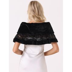 With a lace trim design and faux fur material, perfectly brighten your outfits with cocktail dresses in formal times. Elegant faux fur cape will add a sleek vibe to your wedding, featuring a lace trim and an elegant brooch. Faux Fur Shawl for women is full cloth lining, soft and smooth, comfortable to wear. Wedding Cape Dress, Faux Fur Cape, Faux Fur Shawl, Cape Wedding Dress, Elegant Shawl, Faux Fur Material, Women's Cardigans, Wedding Cape, Womens Wedding Dresses