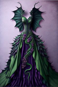 Amazing Ball Gowns, Diy Fantasy Accessories, Dragon Dress Outfit, Dragon Inspired Dress, Dragon Outfit Aesthetic, Dragon Dress Fantasy Gowns, Dragon Inspired Outfits, Magical Dresses Fairytale, Fantasy Gowns Warriors