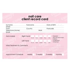 Client Record Cards - Candy Coat Nail Tech Organization Ideas, Nail Technician Room, Nails For Men, Men Manicure, Nail Tech Business Cards, Nail Salon Prices, Nails Pictures