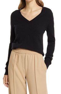 Nordstrom V-Neck Cashmere Sweater | Nordstromrack Luxury Cashmere V-neck Polo Sweater, Luxury Merino Wool V-neck Sweater For Work, Luxury V-neck Sweater For Winter Workwear, Luxury Winter V-neck Sweater, Luxury Fitted V-neck Sweater For Workwear, Luxury Fitted Classic V-neck Sweater, Naadam Cashmere Sweaters, Nadaam Cashmere Sweater, Clothing Nordstrom