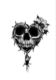 Skull Spider Heart Tattoo Design Skull Side Neck Tattoo, Coverup Heart Tattoo, Stars Chest Tattoo Female, Heart Shaped Skull Tattoo, Broken Hearted Tats, Small Gothic Tattoos For Women, Love Skull Tattoo, Tattoo Ideas Female Skull, Collar Bone Cover Up Tattoo